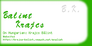 balint krajcs business card